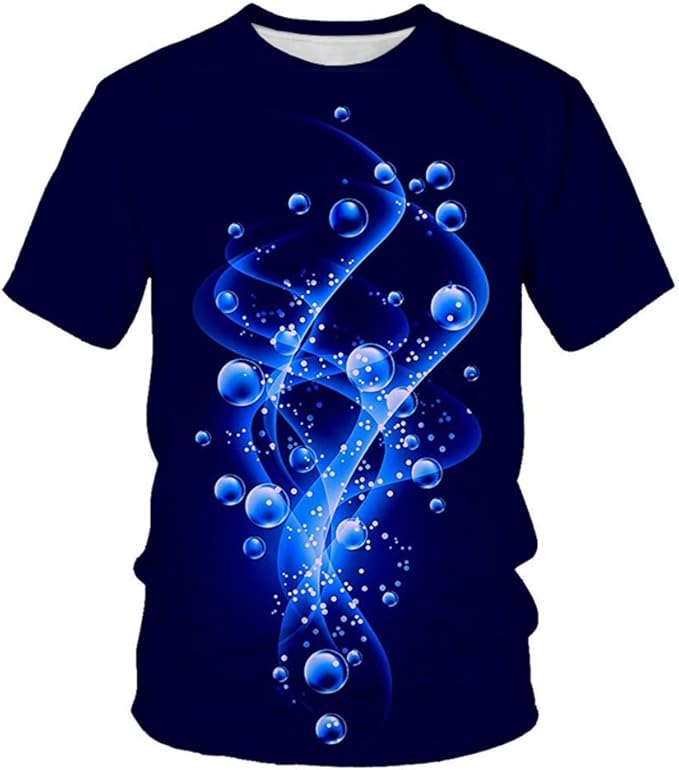 Unisex 3D Printed T Shirt Blue Bubbles Graphic Men/Women Summer