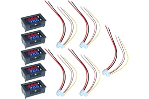 PACKOVE 5pcs 10a Dual-Display Digital Voltmeter Ammeter Dc Voltage Current Tester Panel for Car and Electric