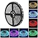16.4ft LED Light Strip, Nexlux Waterproof 5050 SMD Single RGB LED Flexible Strip Light Black PCB Board Color Changing Decoration Lighting (No Power Adapter and Remote)