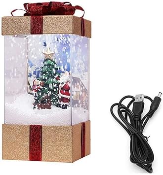 HLKJ Decoración De Navidad, Navidad Caja De Regalo con La Música Y La Luz Y La
