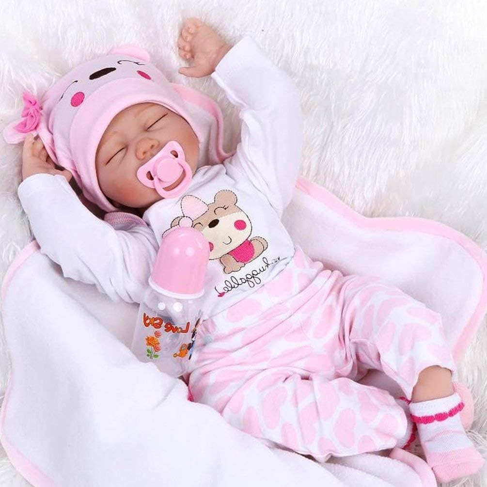 Prezzo HRYEOY Handmade 22 Pollici 55cm Rebirth Bambola Ragazza Silicone Morbido Bocca Magnetica Carino Realistico Regalo di Compleanno Carino è Anche Il Bambino della Madre Offerte
