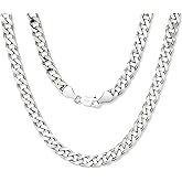 SugarTang Cuban Link Chain Necklace for Men and Women, Solid 18K Gold Plated/S925 Sterling Silver Italian 5mm Diamond Cut Curb Chain for Men (Sliver/Gold, 18-22inch)