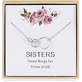 CHICLOVE 3 Sisters Necklace - 925 Sterling Silver Three Circles Friendship Sister Necklace For Women