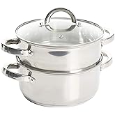 Oster Sangerfield 3.0-Quart Stainless Steel Dutch Oven with Steamer Basket – Durable Kitchen Cookware for Slow Cooking and Steaming
