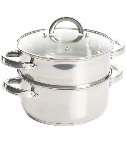 Ohtomber 1.5 Quart Stainless Steel Sauce Pan With Steamer Basket - Tri-Ply, Induction Compatible Pot With Lid