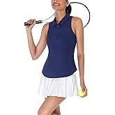 ZANZEA Womens Golf Shirts Sleeveless Polo Collared UPF 50+ Sun Protection Tennis Shirt Racerback Athletic Tank Tops