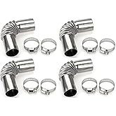 Silver Stainless Steel Air Diesel Parking Heater Exhaust Pipe Tube Elbow Connector for Webasto Eberspacher Diesel Boat Heater