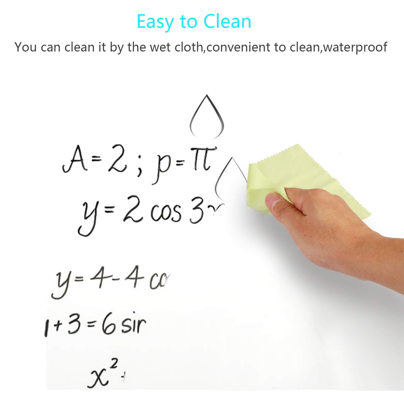 KAKOO Whiteboard Sticker Self-Adhesive Message Board Adjustable Size Wall Decal for Home Room Office Classroom Kids