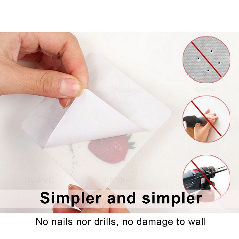 Adhesive Hooks Romantic Artistic Fashionable Traceless Strong Eco-friendly Washable Removable Reusable Waterproof Heavy-duty Flexible Durable, Max Load 22lb/10kg, 4+4 Packs (L’amour/L’océan)