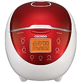Cuckoo Micom Rice Cooker & Warmer, 6 cups, LCD-Display 11-Menu Options, Turbo, Mixed, and Brown/GABA, Porridge, Steam MultiCo