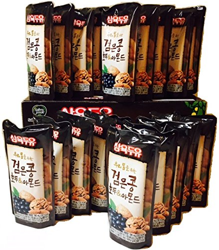 Sahmyook Black Bean Soy Milk with Walnut & Almond - Premium Korean Plant Milk, No Preservatives, 6.5oz Pack of 20