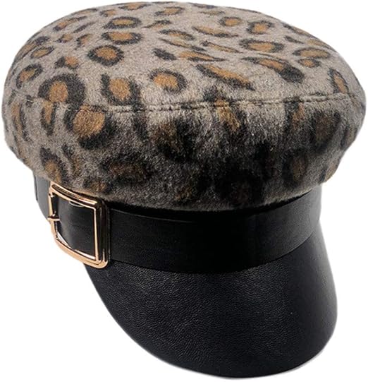 leopard flat cap