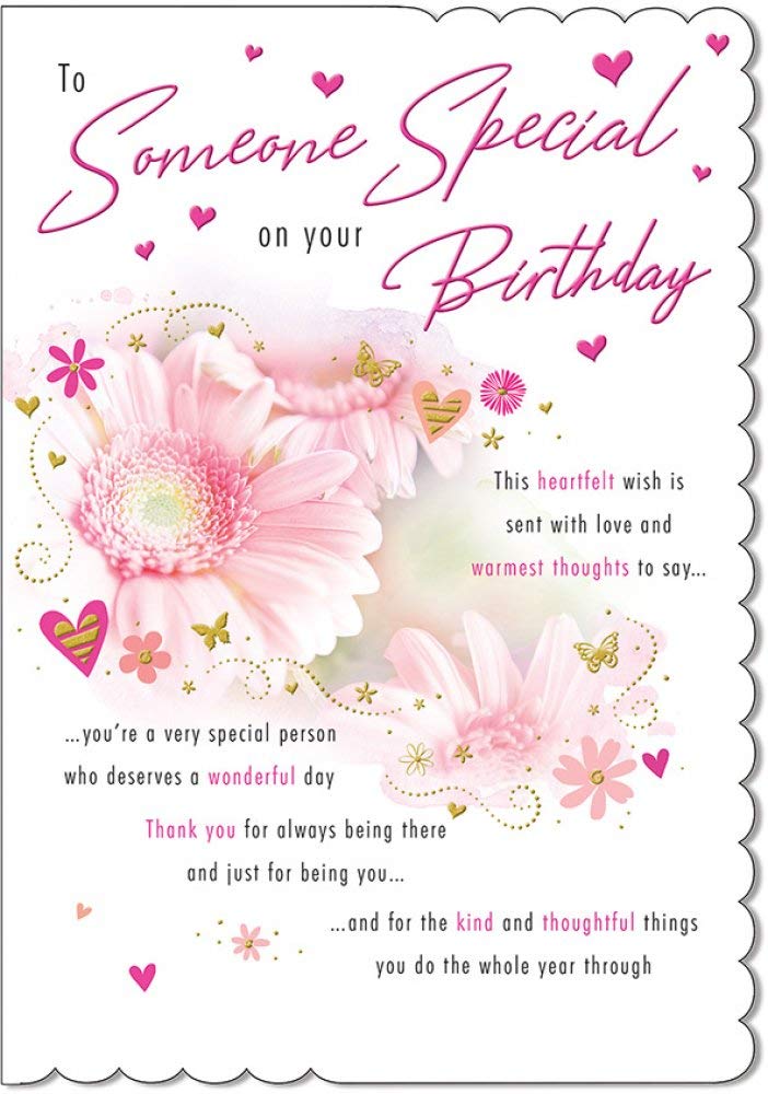 Piccadilly Greetings Traditional Birthday Card Someone Special - 9 x 6 inches,pink