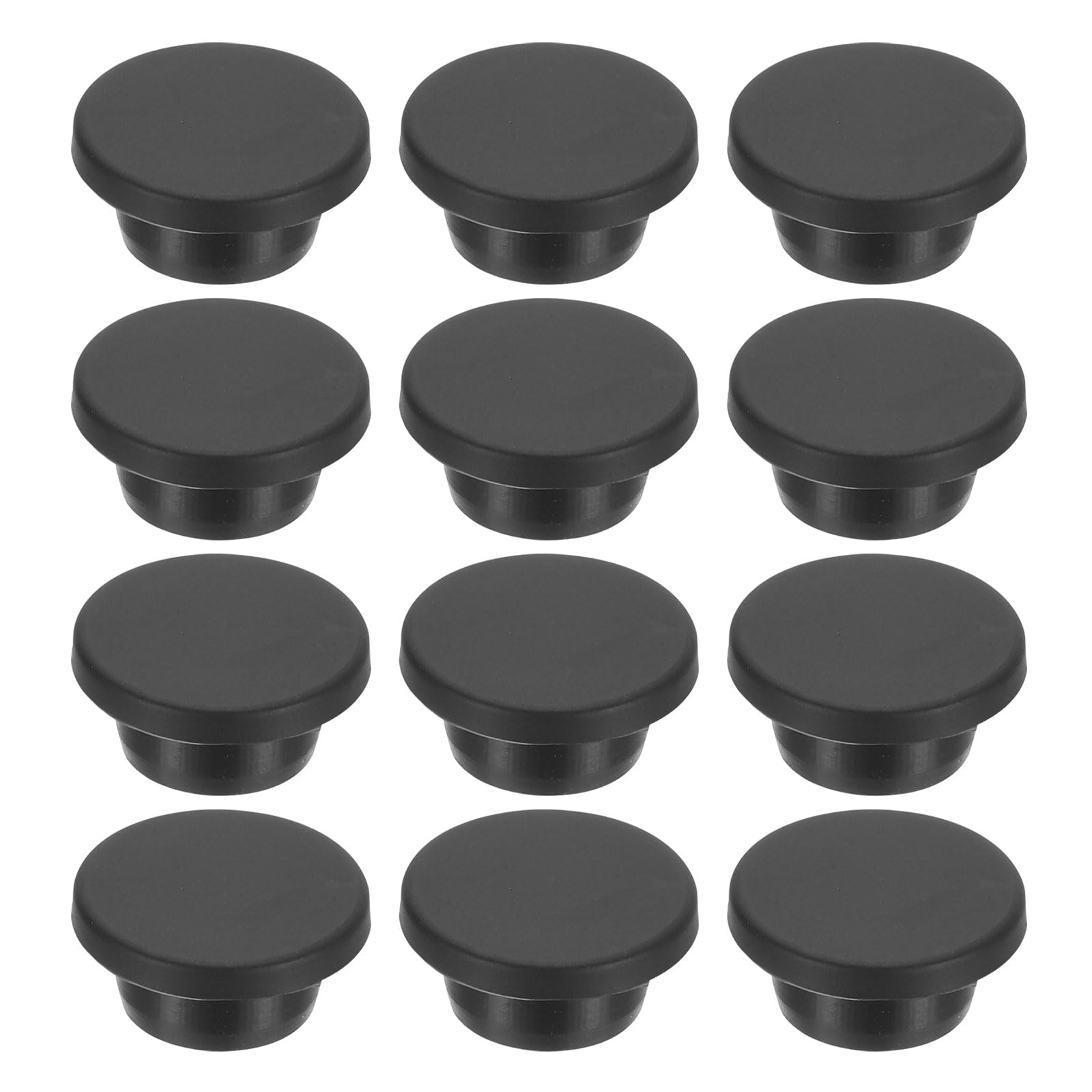PATIKIL 20mm Diameter Silicone Rubber Black Hole Plugs, 12 Pcs, Suitable for 19mm Hole — image 1