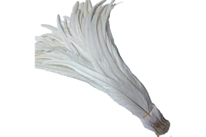 Shekyeon 12-14inch Rooster Tail Feather Used Hats Costume Decoration Pack of 50