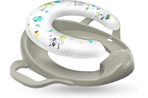 bblüv - Pöti - Non Skid Padded Potty Training Toilet Seat for Toddlers - Fits Regular & Elongated Seats - Grey Toilet Seat wi