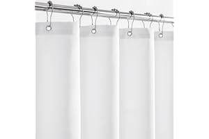 Felisa Waterproof Fabric Shower Curtain Liner with 6 Magnets,72 x 72,Hotel Quality & Soft Cloth Shower Liner for Bathroom,Machine Washable,White,Cortinas de Baño