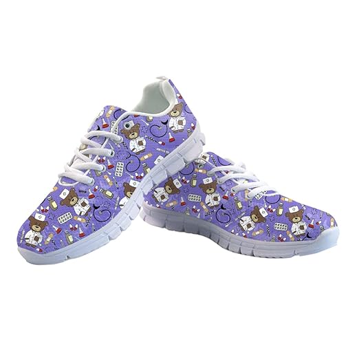 Coloranimal Fashion Damen Wohnungen Lässig Laufen Walking Schnürschuhe