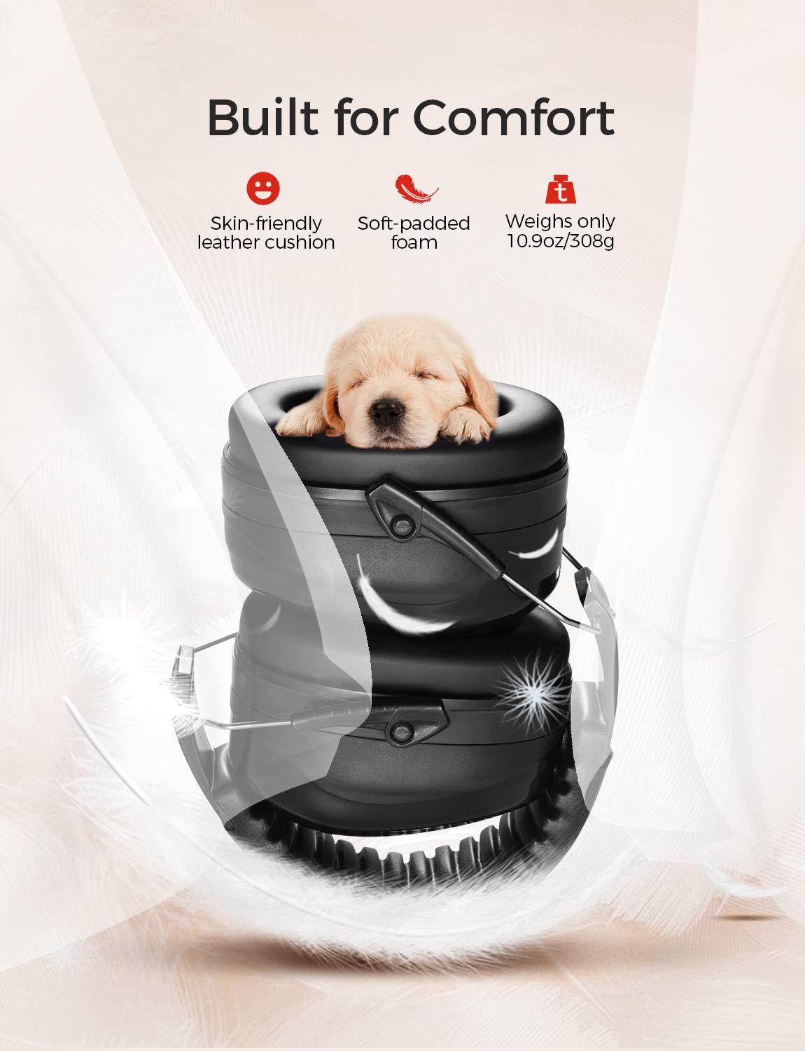 Mpow 035 Noise Reduction Safety Ear Muffs, Shooters Hearing Protection Ear Muffs, Adjustable