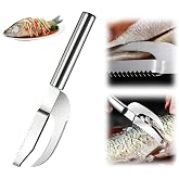 Fauppt Fish Scales Scraping Tool, Multifunction Stainless Steel Fish Scale Knife Fish Cleaning Kit,Fish Scale Remover for Home Market Restaurant Use (1pc)