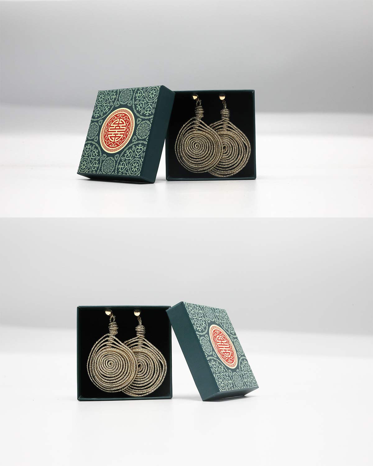 Vintage Statement Earrings Geometric Metal Multi Layer Hoop Long Dlange Earrings for Women Wedding Party