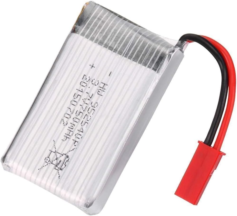 Rechargeable Lipo Battery 3.7V 750mAh for MJX X300C X400 X800 | Suitable for Rc Quadcopter, Integrated Protection, Long Life | Silver | 45x24x8 mm - 16 gr