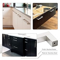 homdiy 20 Pack | 4" Cabinet Handles Brushed Nickel