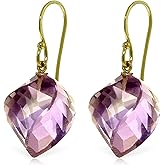 Galaxy Gold GG 14k Yellow Gold Dangle Earrings with Spiral Natural Amethysts