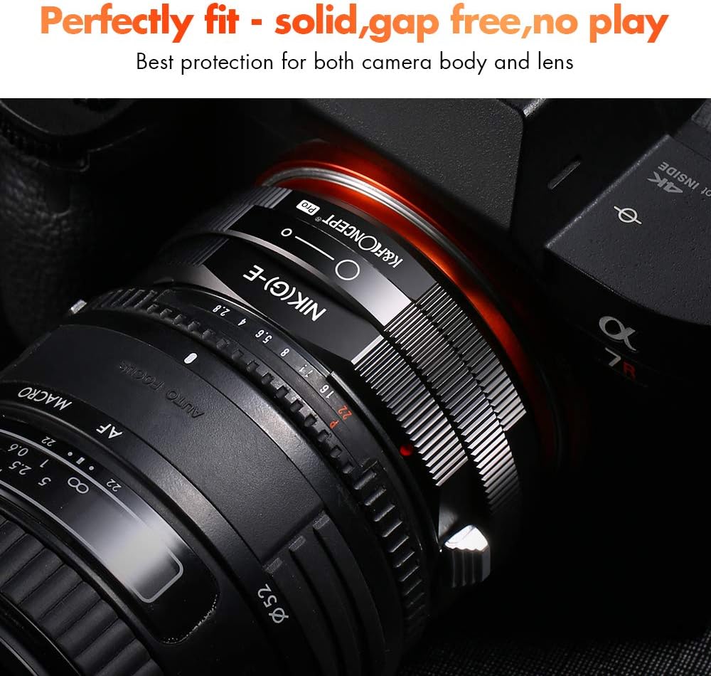 K&F CONCEPT Lens Mount Adapter for Nik G Mount Lens to Sony E NEX Camera Body, Nikon-G - Image 4