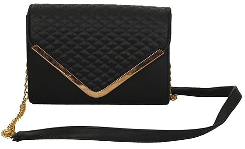 Do Bhai Golden Frame Womens Sling Bag (Black) (Golden-Frame-Black)