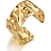 ENSKEFEN Gold Cuff Bracelet for Women Chunky Multi-layer Cross Wire Open Bracelet Hollow Wide Cuff Bracelets Adjustable Gold Open Cuff Bangle Bracelet