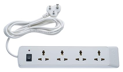 Bajaj 4-Way Spike and Surge Guard with 2m Wire (White)