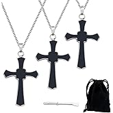 Mzztino 3pcs Urn Necklaces for Ashes Cross Necklace Cremation Stainless Steel Urn Memorial Jewelry