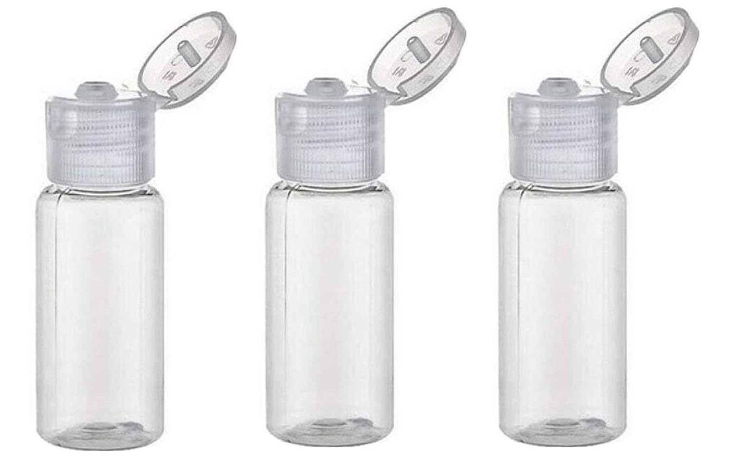 6PCS 50ml 2oz BPA Free Transparent Plastic Flip Cap Bottle Vial Container Jar Pot For Comestic Makeup Samples Lotion Emulsion Liquid Emollient Water Shower Gel 