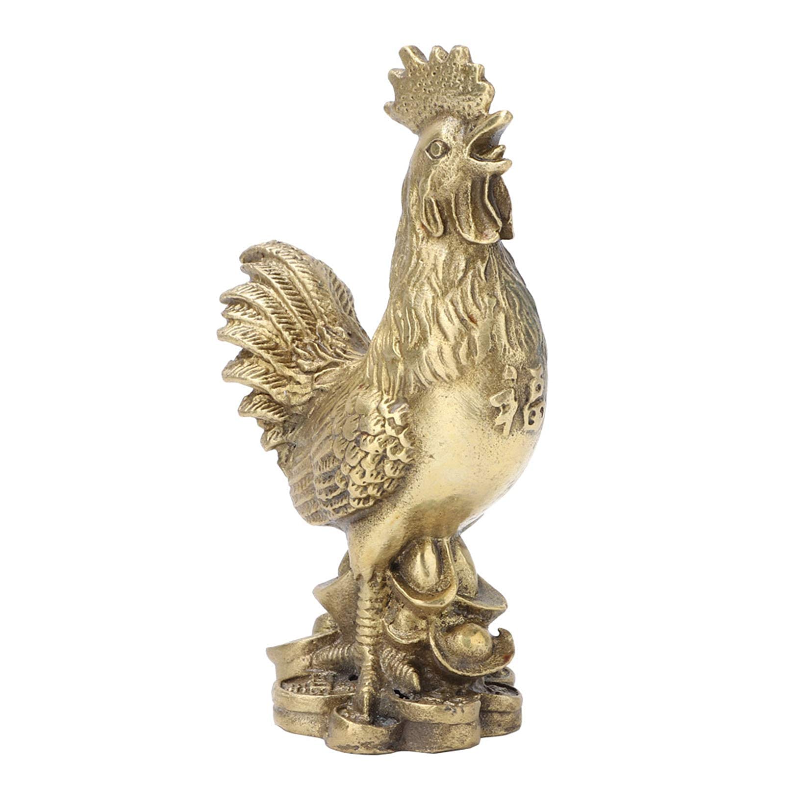 Tyenaza Feng Shui Brass Rooster, Rooster Figurine Symbol of Luck, Wealth and Health Home Decoration