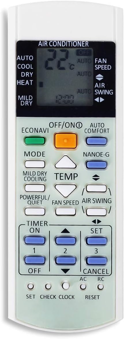 HONONJO Remote Control for Panasonic Air Conditioner Air Conditioning A75C3208 A75C3706 A75C3708 KTSX5J A75C3167 A75C3607