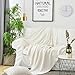 Longhui bedding Pure White Cotton Cable Knit Throw Blanket for Couch Chair Sofa,Soft Cozy Home Decorative Blankets for All Seasons, 50 x 60 Inch Gift a Washing Bag,2.2 pounds Silk Bow Tie Package