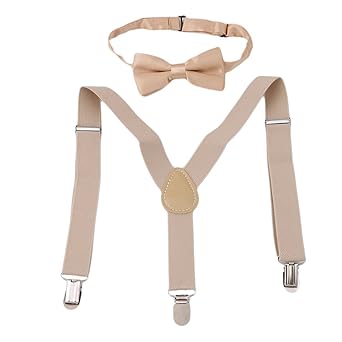 Chinget Kinder Jungen Mädchen Hosenträger Elastisch Einstellbare Braces Clip-On mit Fliege Set