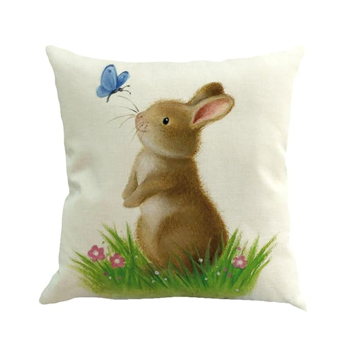 NEEKY Kissen Dekokissen Sofakissen Kissenhülle Zierkissen Kopfkissen Kissenbezüge - 45cm*45cm Ostern Schlafsofa Dekoration Fe