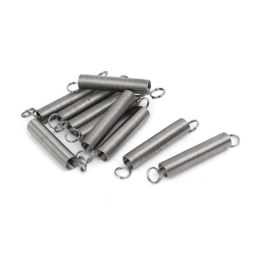Sourcingmap 0.5mmx6mmx40mm 304 Stainless Steel Tension Springs Silver Tone 10pcs