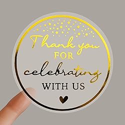 100 x Thanks For Celebrating With Me With Us Labels