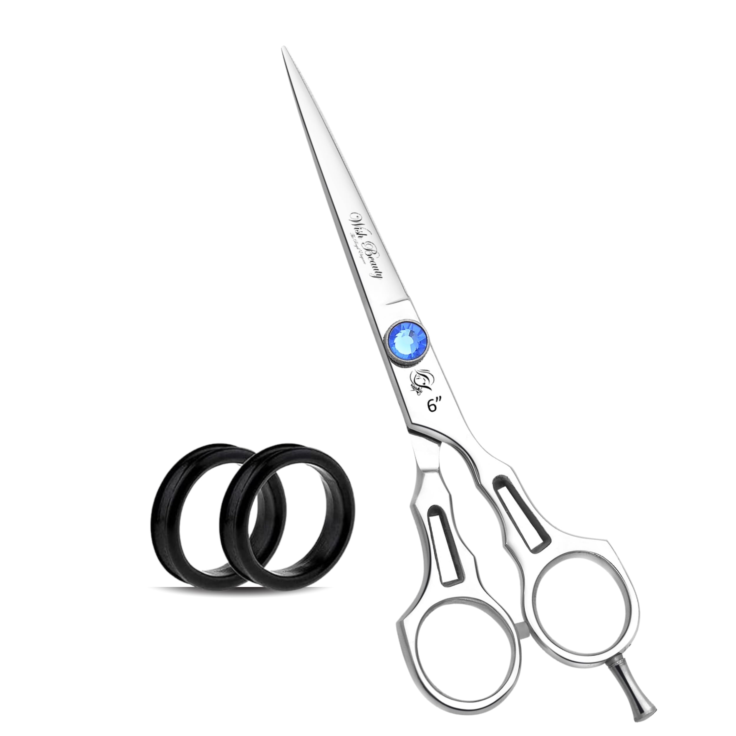 Wishbeauty 6" Hairdressing Scissors, Hair Cutting Scissors for Professional Hairdressers, Barber Stainless Steel Scissors for Hair Cutting, Sharp Hair Scissors for Women, Men, Children