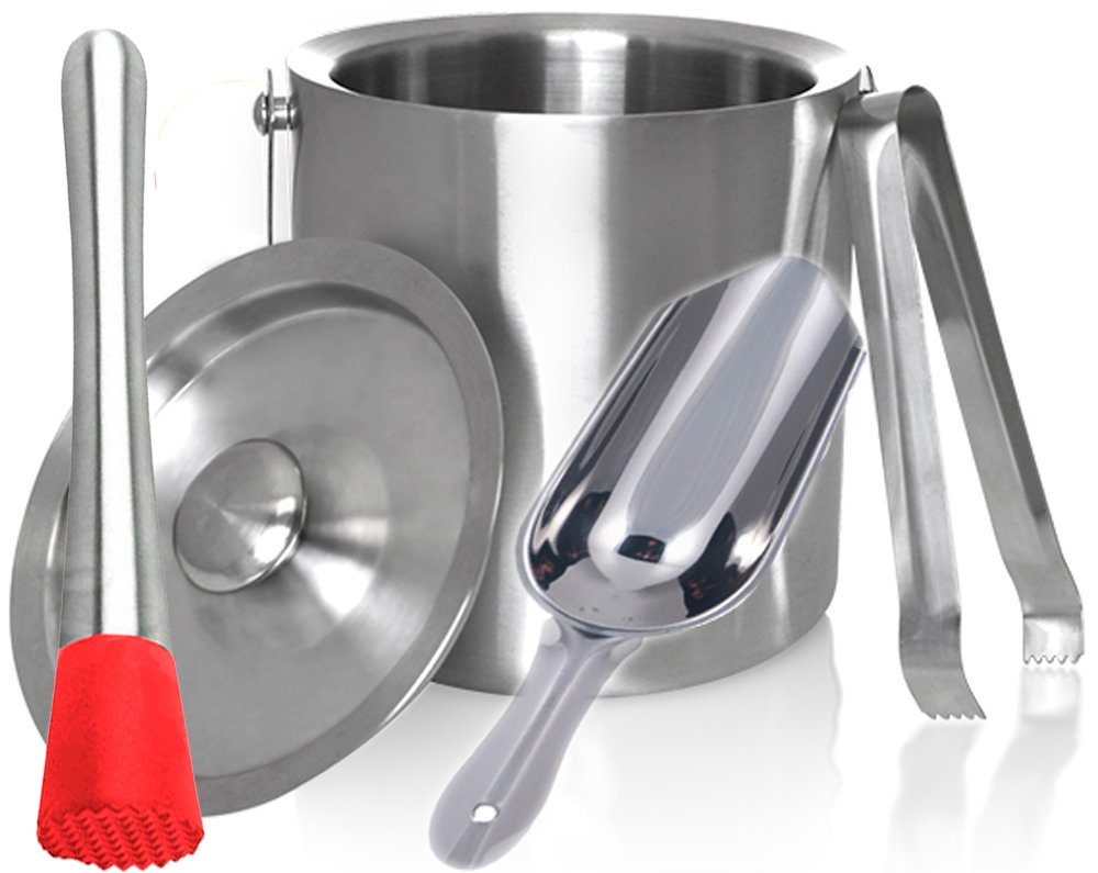 Buy King International Stainless Steel Bar Set, Ice Bucket, Ice Picker