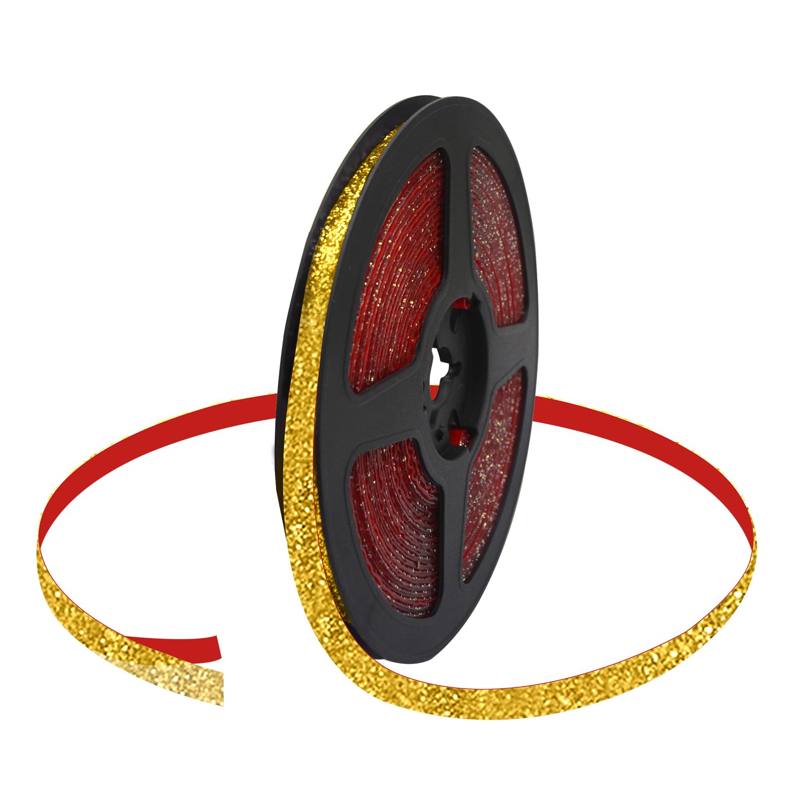 Vogueing Tool Ceramic Tile Mildewproof Gap Tape, 6M*8MM Sealing Decorative Corner Side Edge Tape Strip Bathtub Bathroom Shower Roll Caulk Tap Strip-Gold