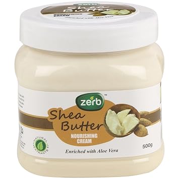 Zerb Shea Butter Moisturizing Nourishing Face and Body Cream for Softer Smoother Younger Looking Skin - 500 g