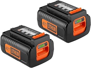 Powilling 2Pack 40 Volt MAX 2.5Ah Lithium Replacement Battery for Black and Decker 40V Battery LBX2040 LBXR36 LBXR2036 LST540 LCS1240 LBX1540 LST136W Black+Decker Lithium Battery