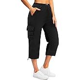Marvmys Women's Cargo Capris Hiking Pants Lightweight Quick Dry Athletic Travel Cropped Pants with 6 Pockets