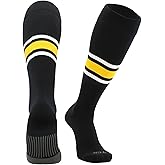 MadSportsStuff Softball Baseball Socks - White & Team Colors | Dugout 3 Stripe Over the Calf | Made in the USA