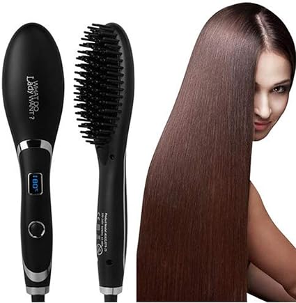 Jfw Hair Straightener Comb Electric Ceramic Straightening Brush