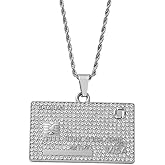 Iureme Hip Hop Necklace Credit Visa Card Pendant Necklace 24 Inch Chain Jewelry for Men Women Charm Gifts(nl006341)